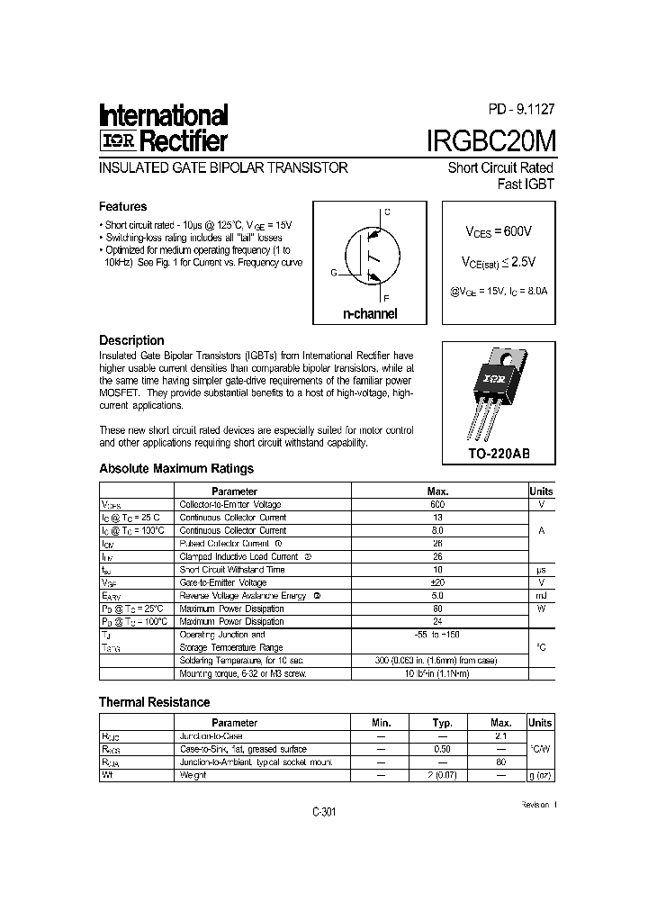 IRGBC20M_5519965.PDF Datasheet