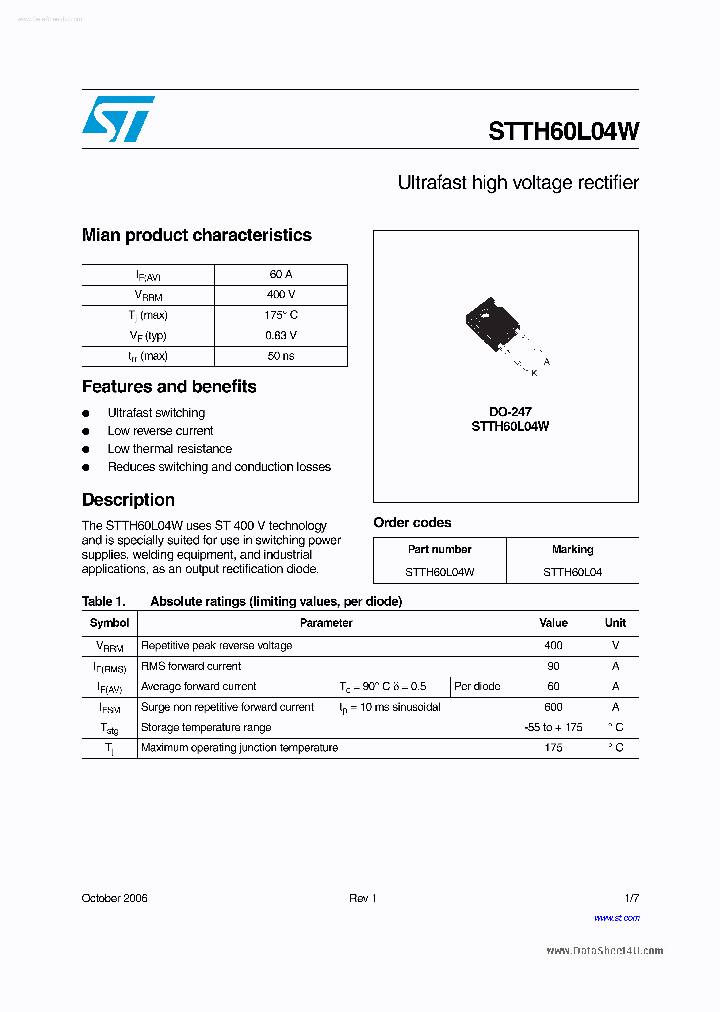 STTH60L04W_5524166.PDF Datasheet