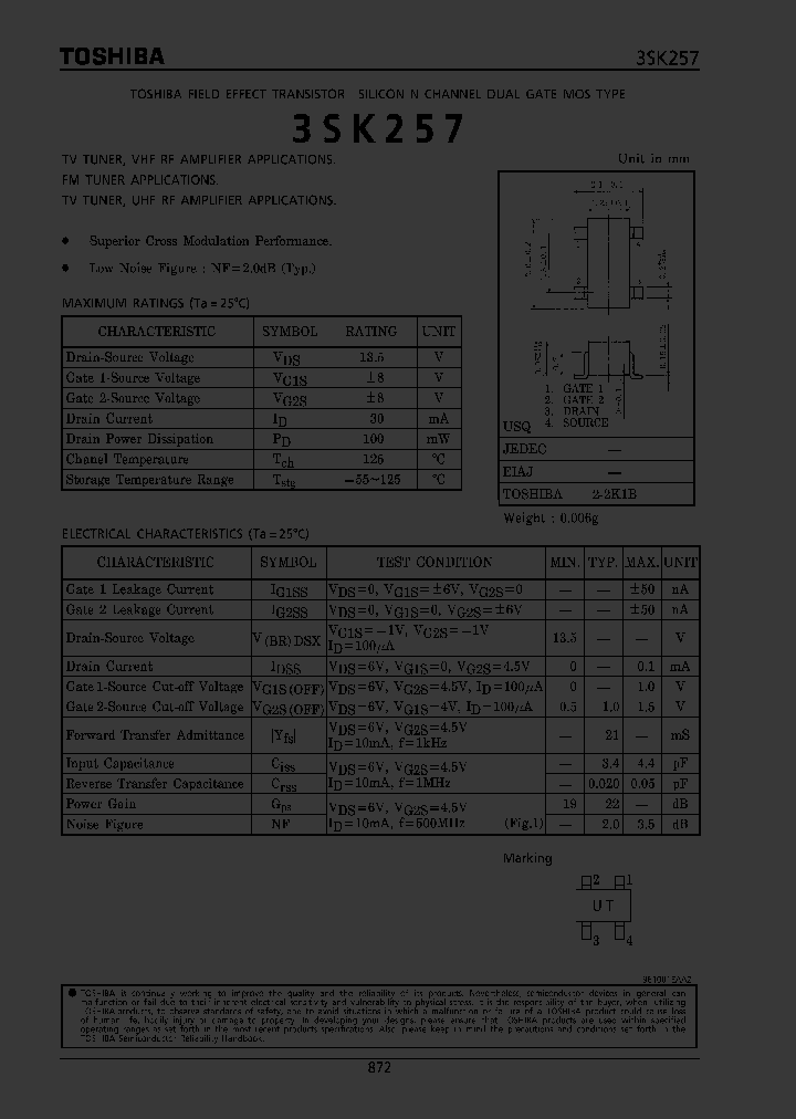3SK257_5523855.PDF Datasheet