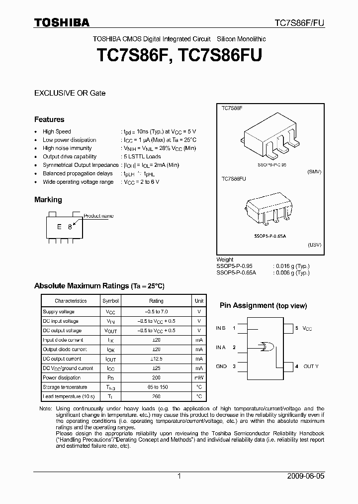 TC7S86FU09_5526690.PDF Datasheet