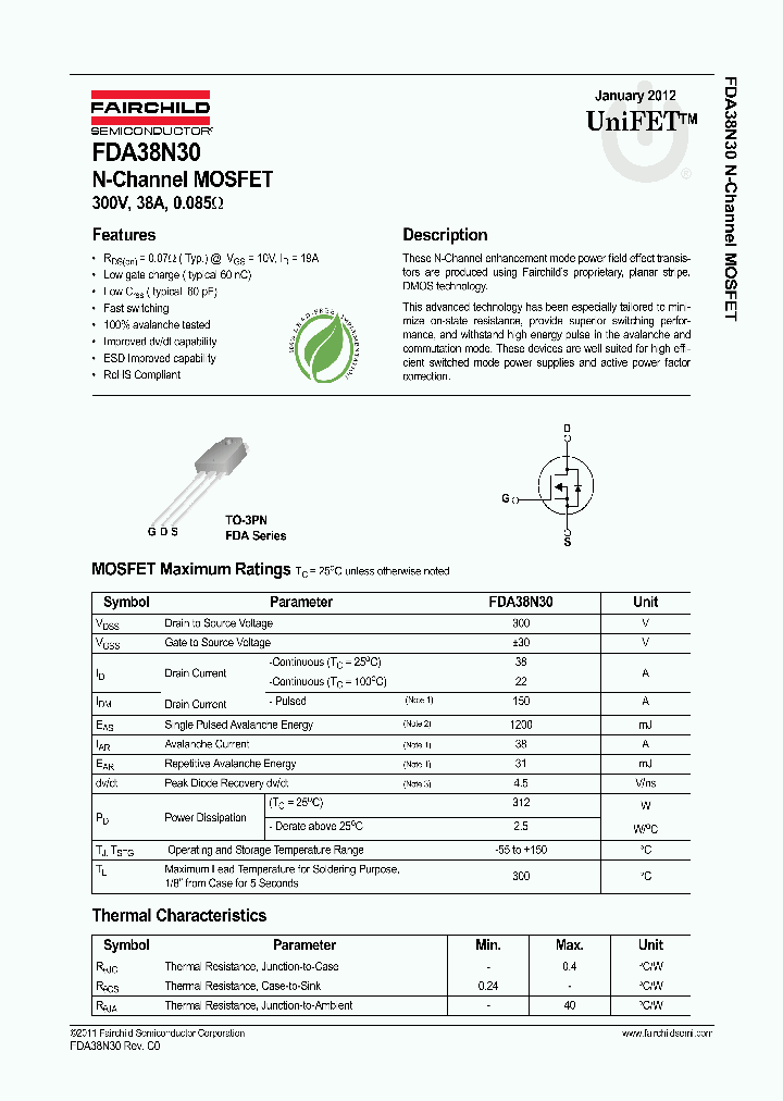 FDA38N30_5531512.PDF Datasheet