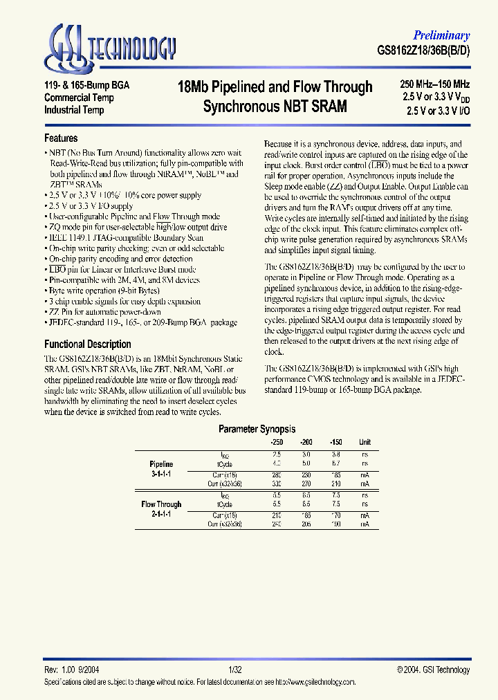 GS8162Z18B_5534157.PDF Datasheet
