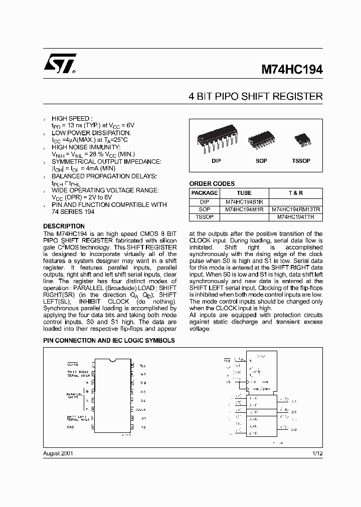 M74HC194M1R_5536012.PDF Datasheet