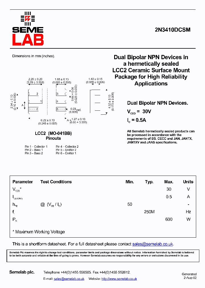 2N3410DCSM_5557967.PDF Datasheet