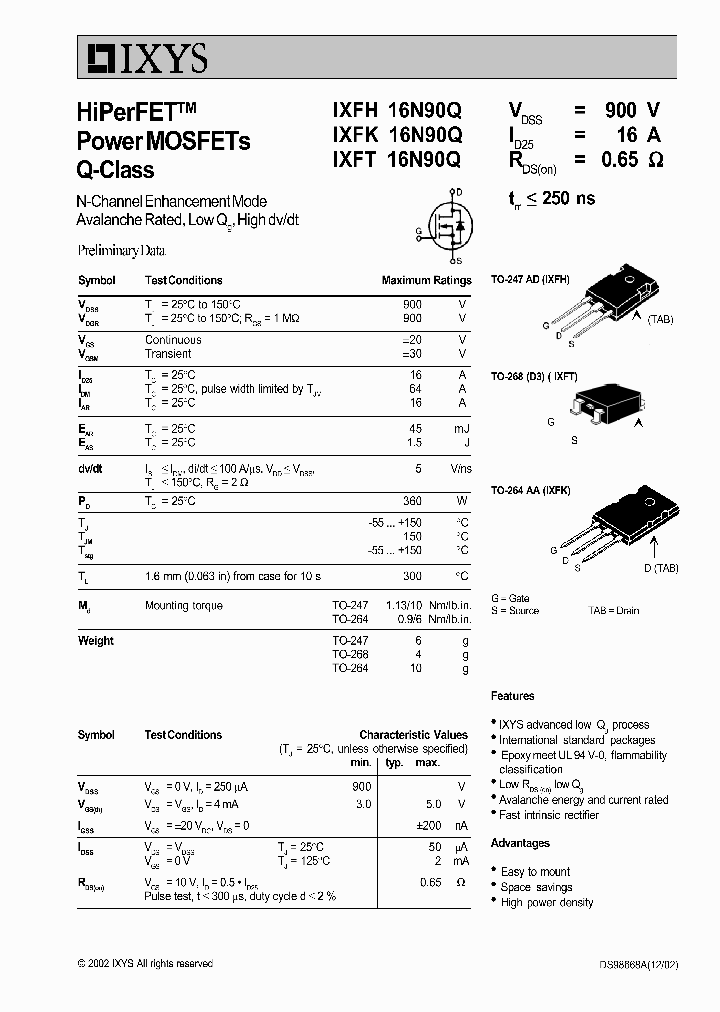 IXFH16N90Q_5558338.PDF Datasheet