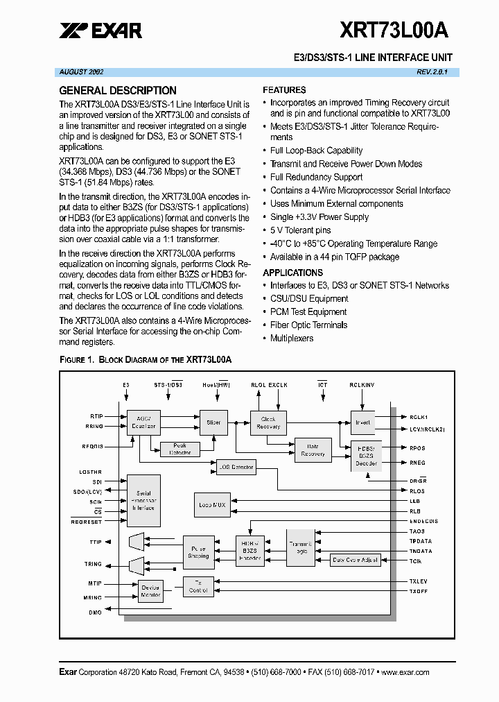 XRT73L00A_5560251.PDF Datasheet