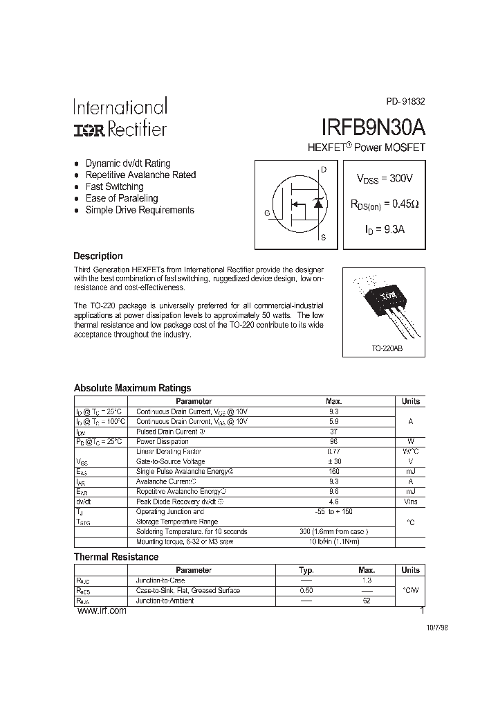 IRFB9N30A_5561113.PDF Datasheet