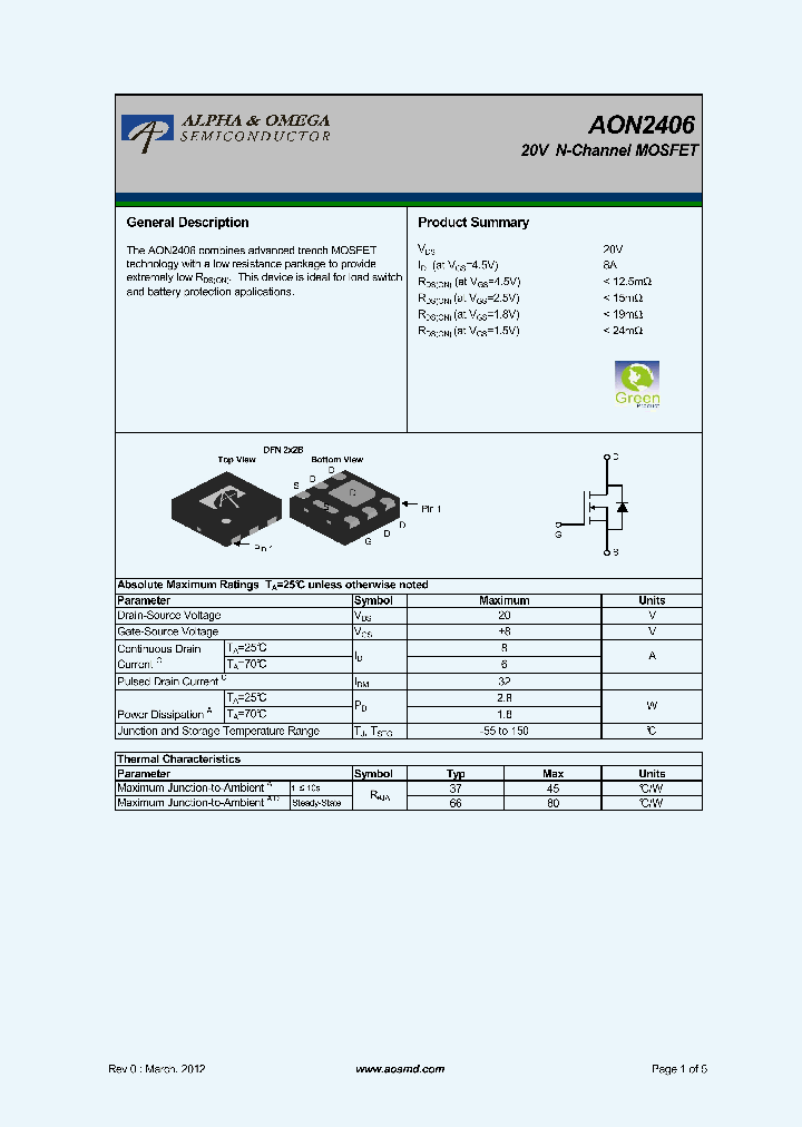 AON2406_5563419.PDF Datasheet