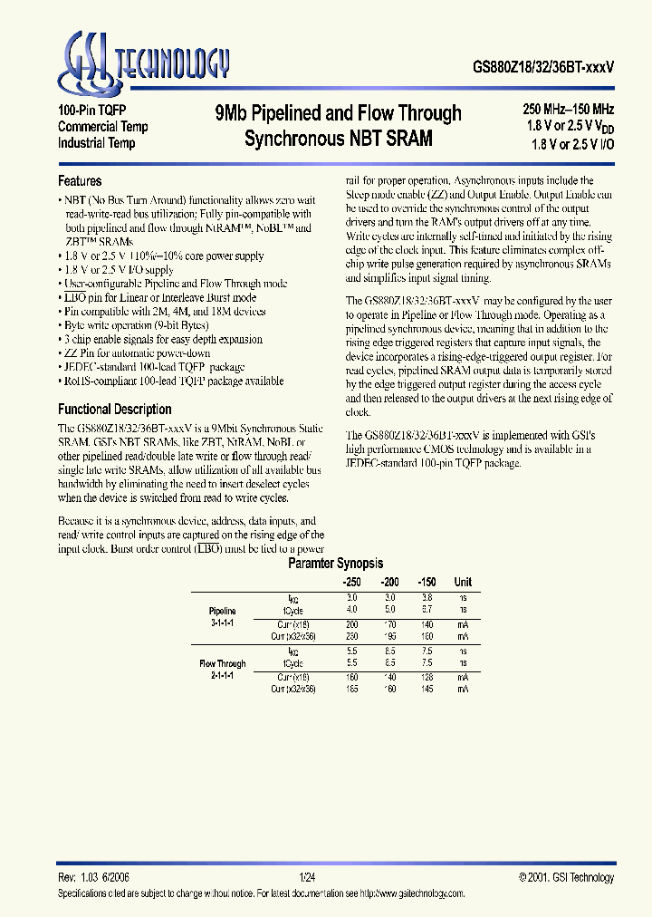 GS880Z36BT-150IV_5612833.PDF Datasheet