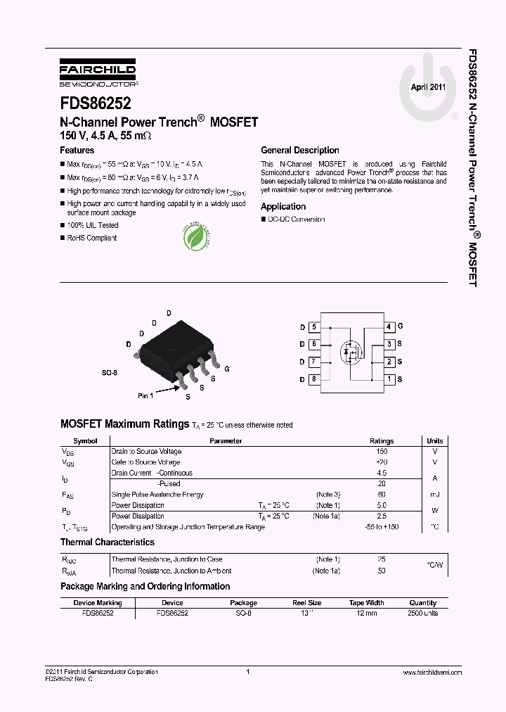FDS86252_5610344.PDF Datasheet