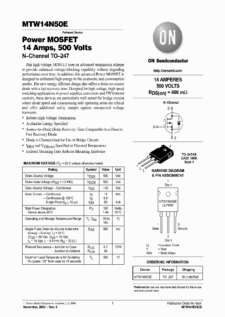 MTW14N50E-D_5618964.PDF Datasheet