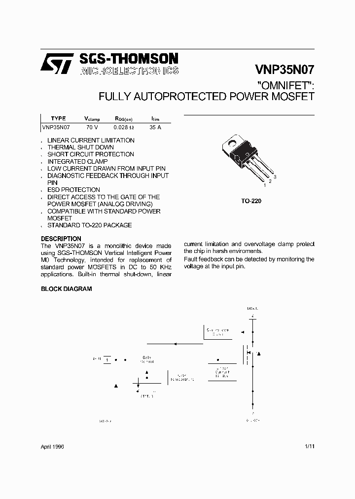 VNP35N07_5631555.PDF Datasheet