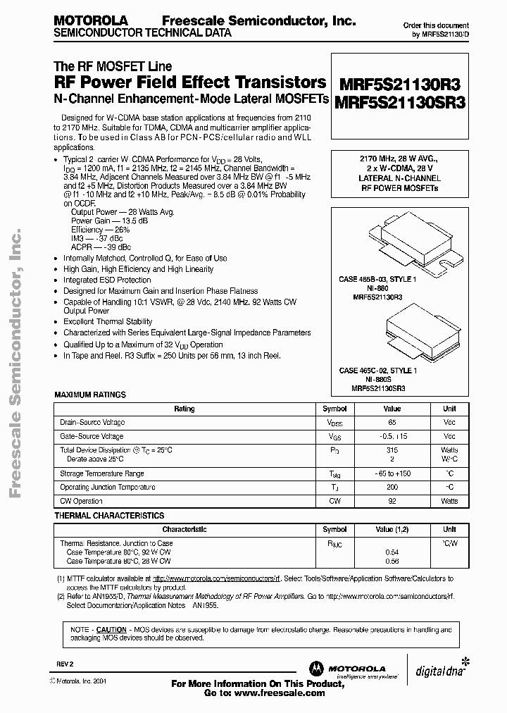 MRF5S21130R3_5676704.PDF Datasheet