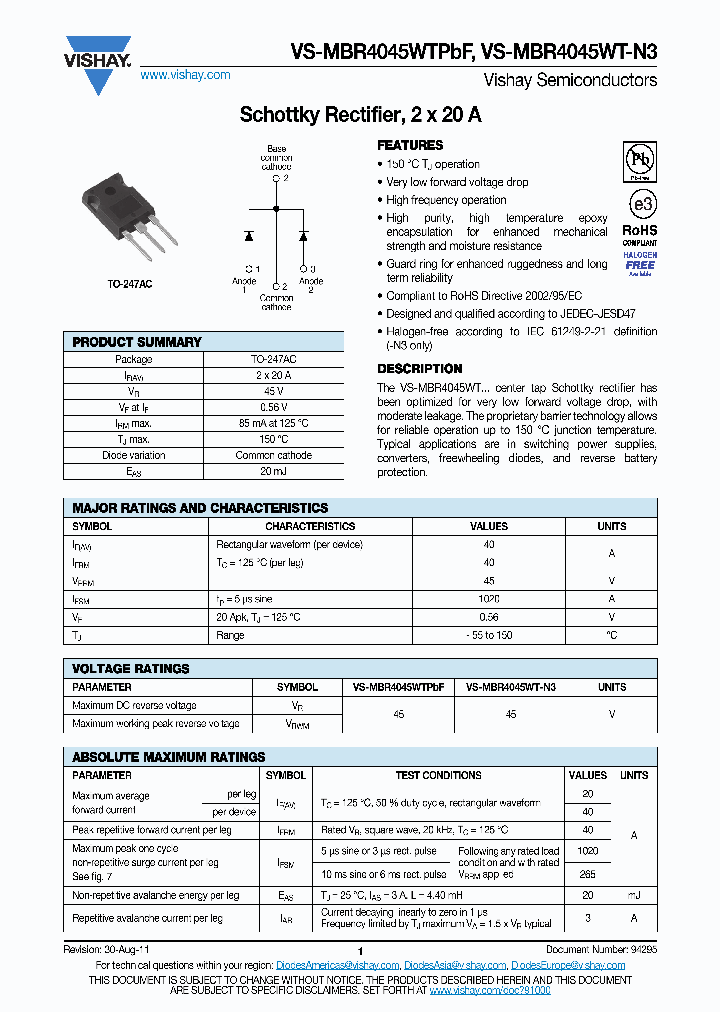 MBR4045WT-N3_5701513.PDF Datasheet