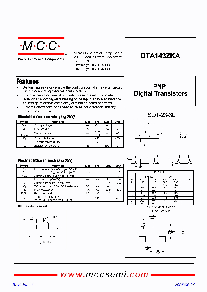 DTA143ZKA_5703024.PDF Datasheet