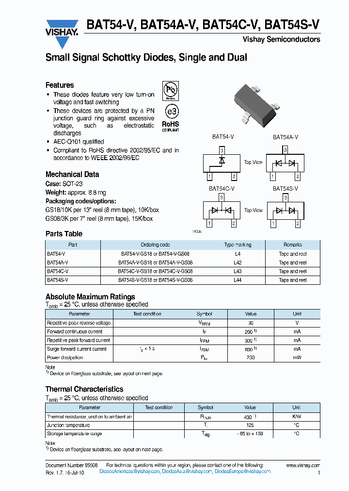 BAT54-V12_5721621.PDF Datasheet