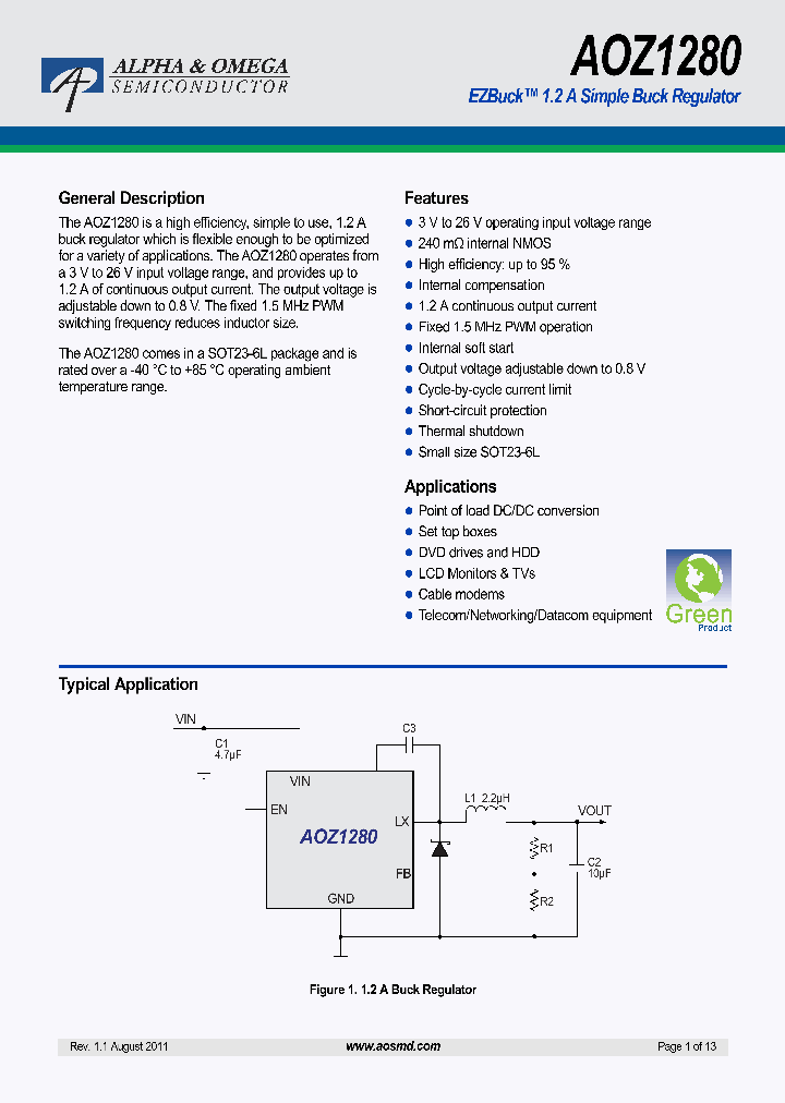 AOZ1280CI_5724109.PDF Datasheet