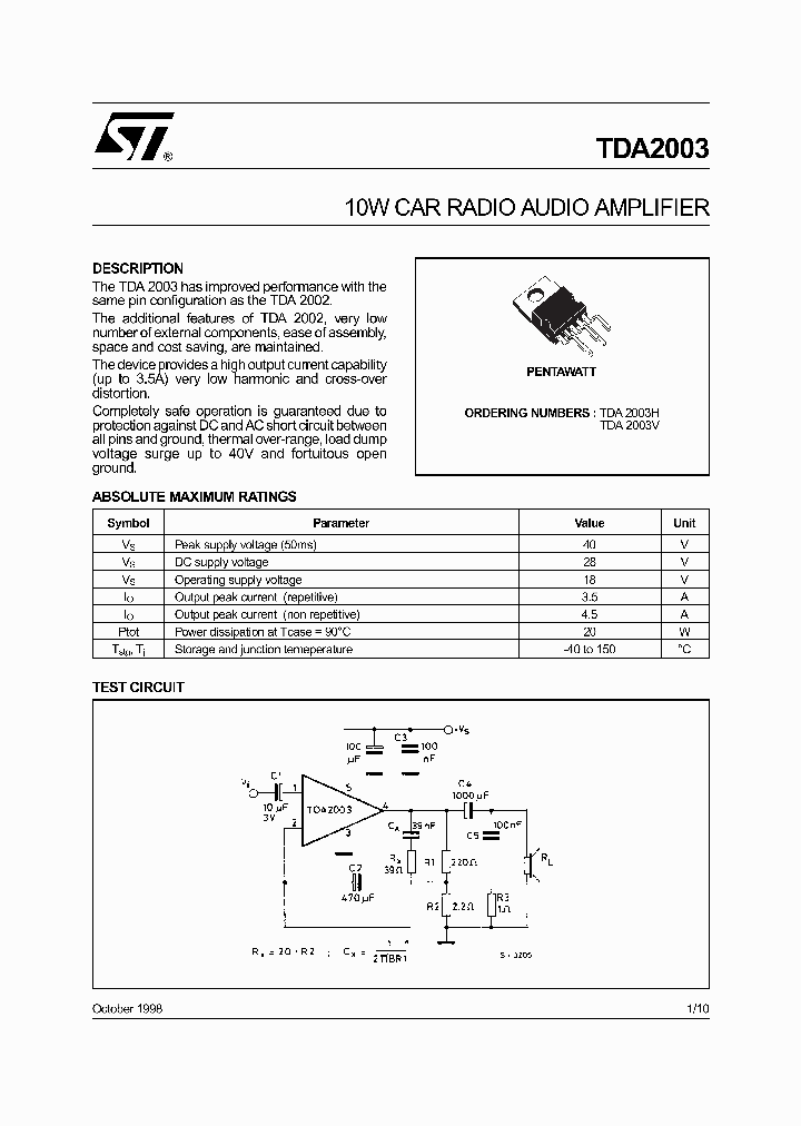TDA2003_5731569.PDF Datasheet
