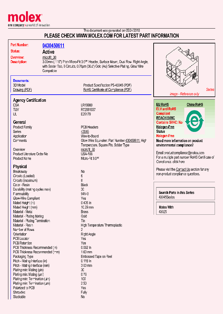 43045-0611_5744459.PDF Datasheet
