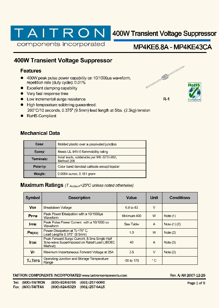 MP4KE68CA_5751432.PDF Datasheet