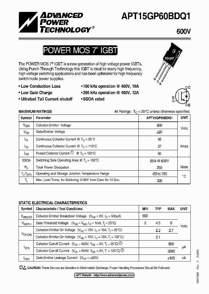 APT15GP60BDQ1_5761962.PDF Datasheet