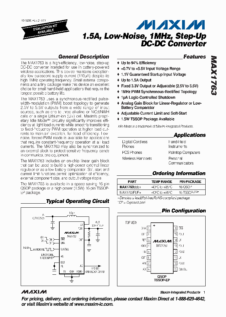 MAX1763EEE_5765114.PDF Datasheet