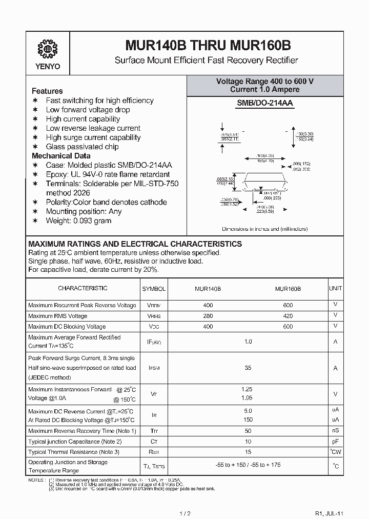 MUR140B_5771362.PDF Datasheet