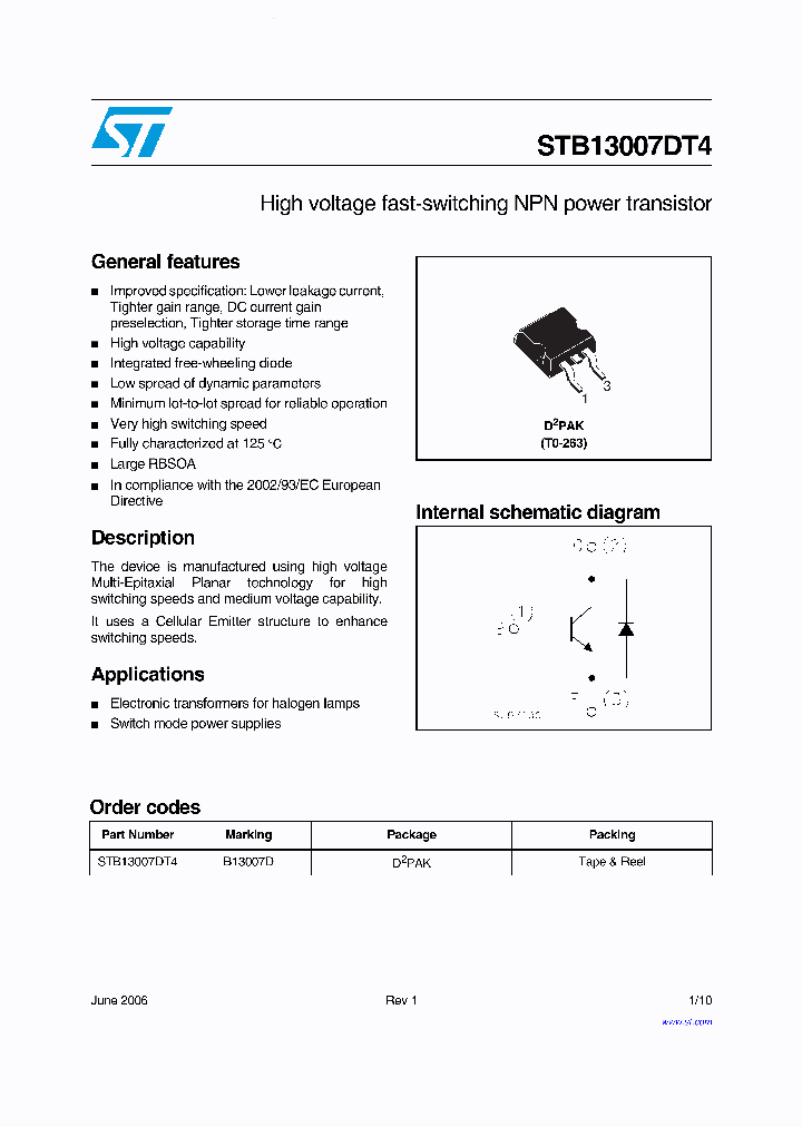 STB13007DT4_5776391.PDF Datasheet