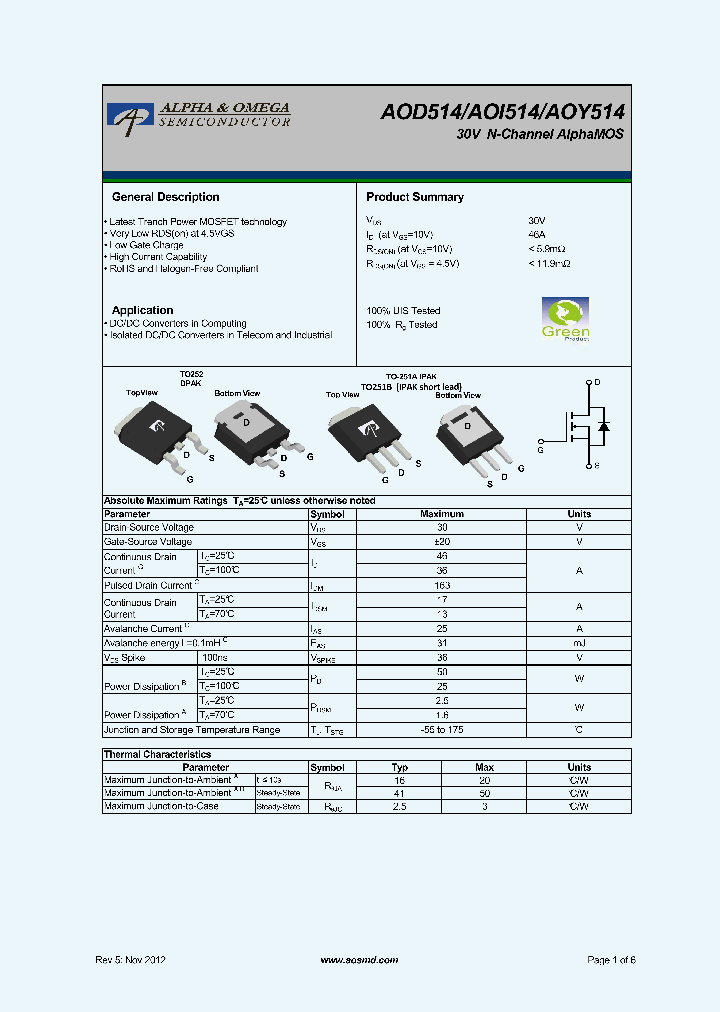 AOY514_5797434.PDF Datasheet
