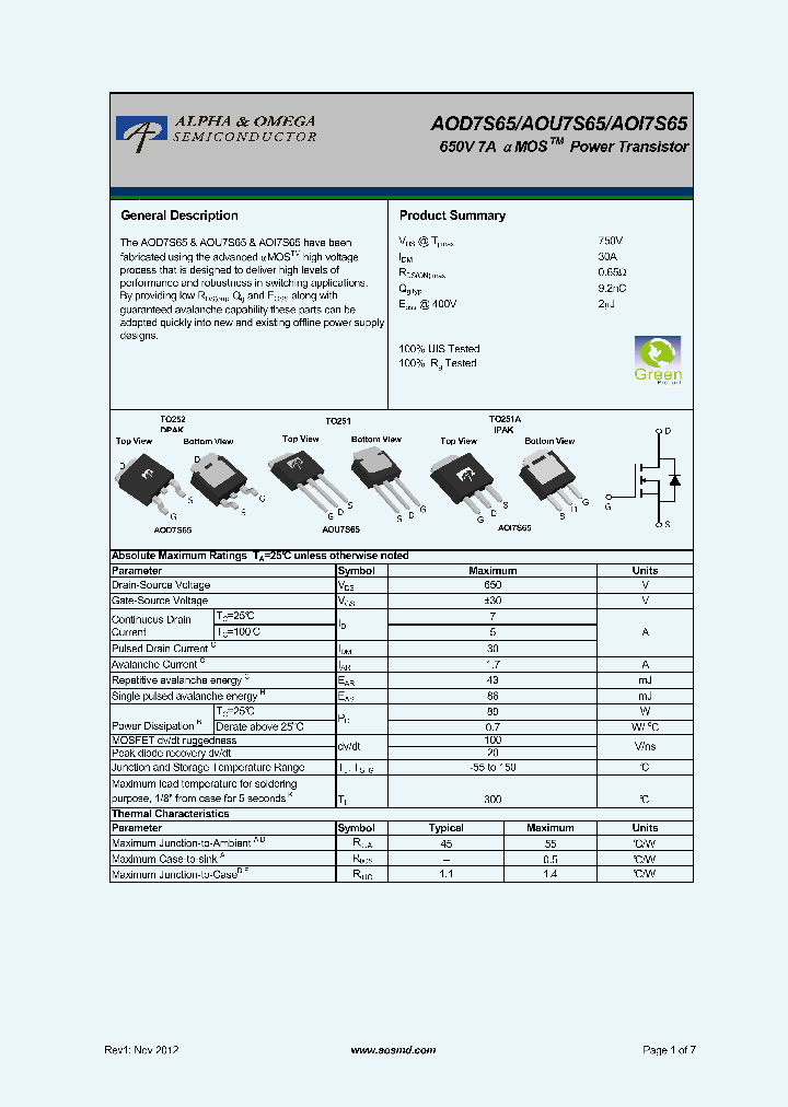 AOD7S65_5799696.PDF Datasheet