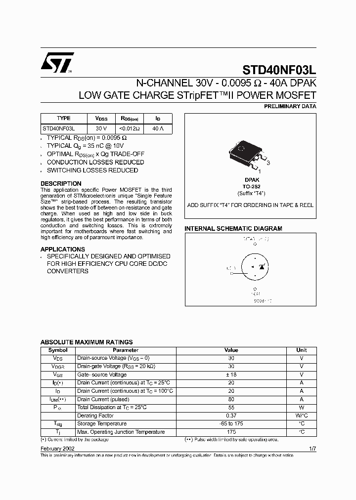 STD40NF03L_5809746.PDF Datasheet