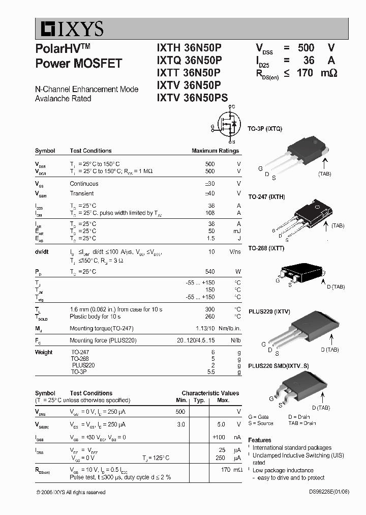 IXTH36N50P_5813056.PDF Datasheet