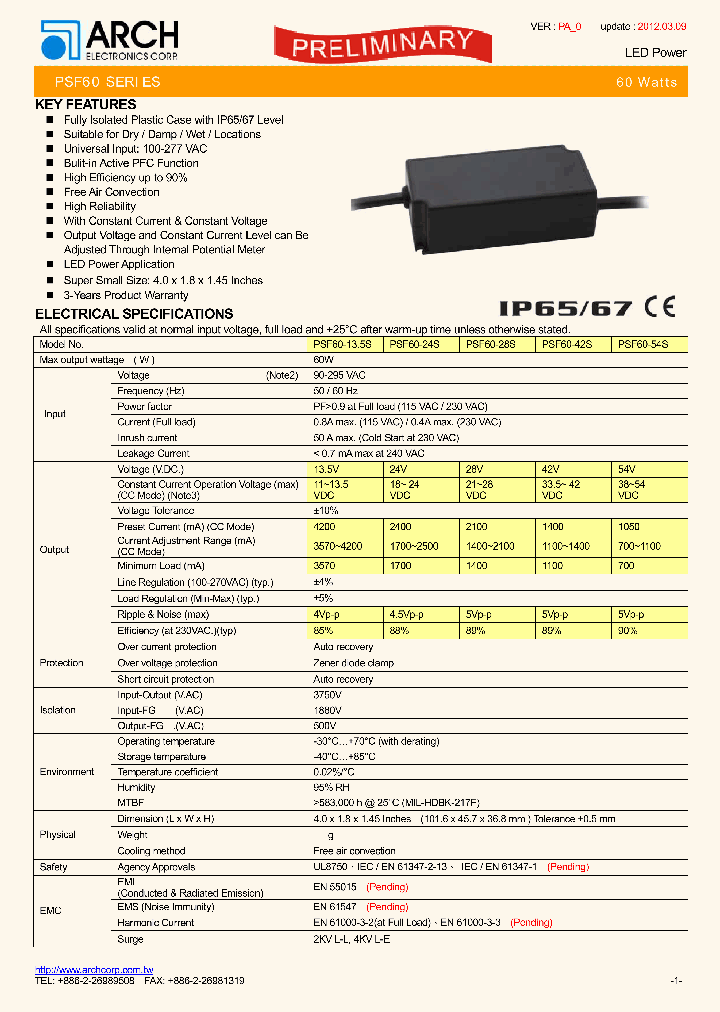 PSF60-135S_5828025.PDF Datasheet