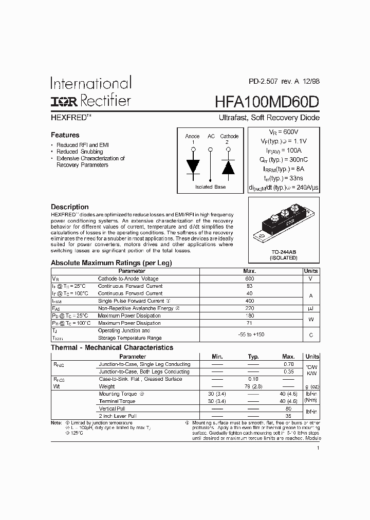 HFA100MD60D_5844192.PDF Datasheet
