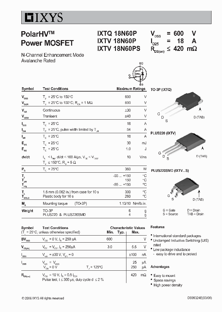 IXTQ18N60P_5863548.PDF Datasheet
