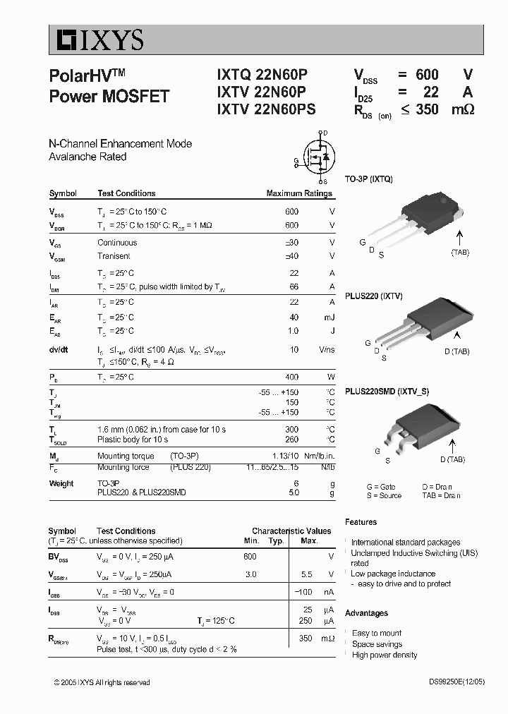 IXTQ22N60P_5863550.PDF Datasheet