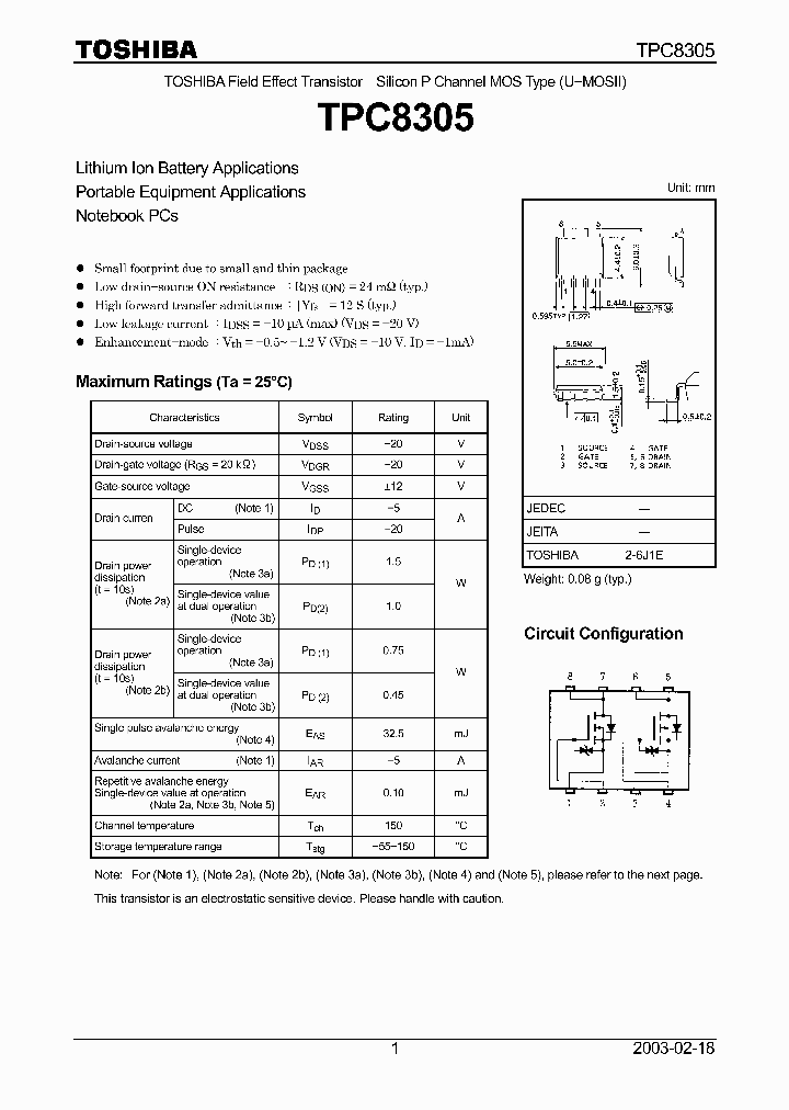 TPC8305_5871060.PDF Datasheet