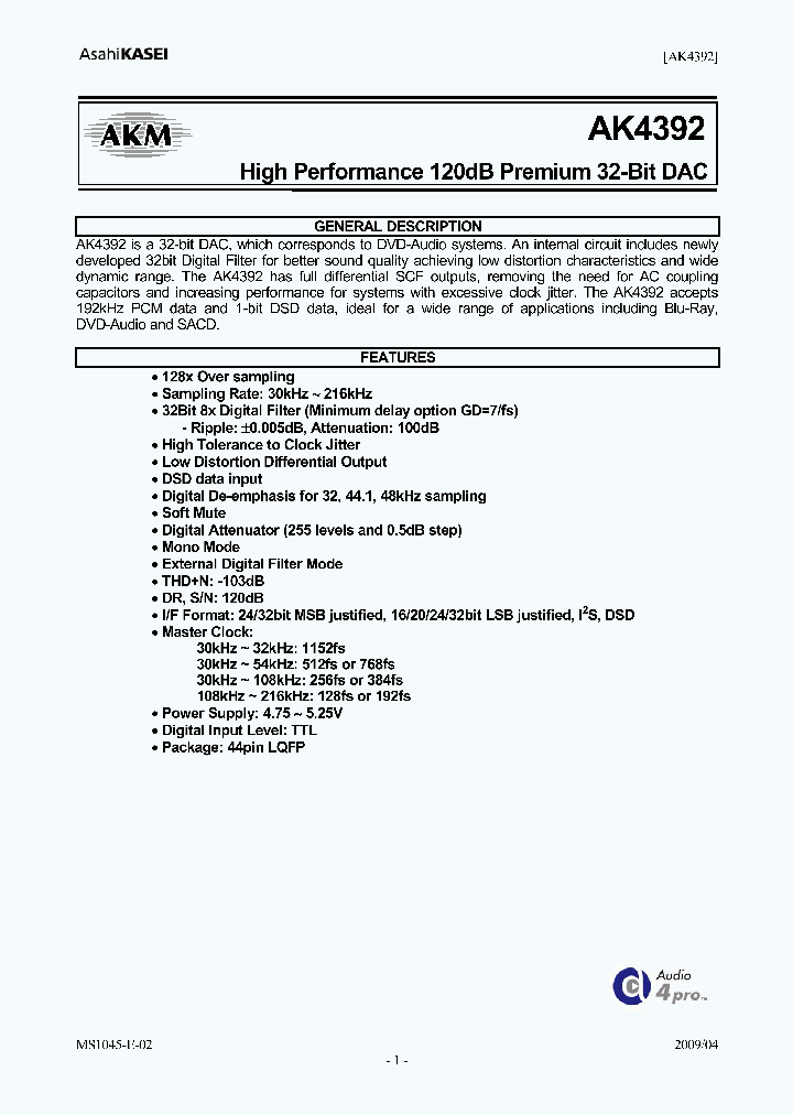 AK4392_5874868.PDF Datasheet