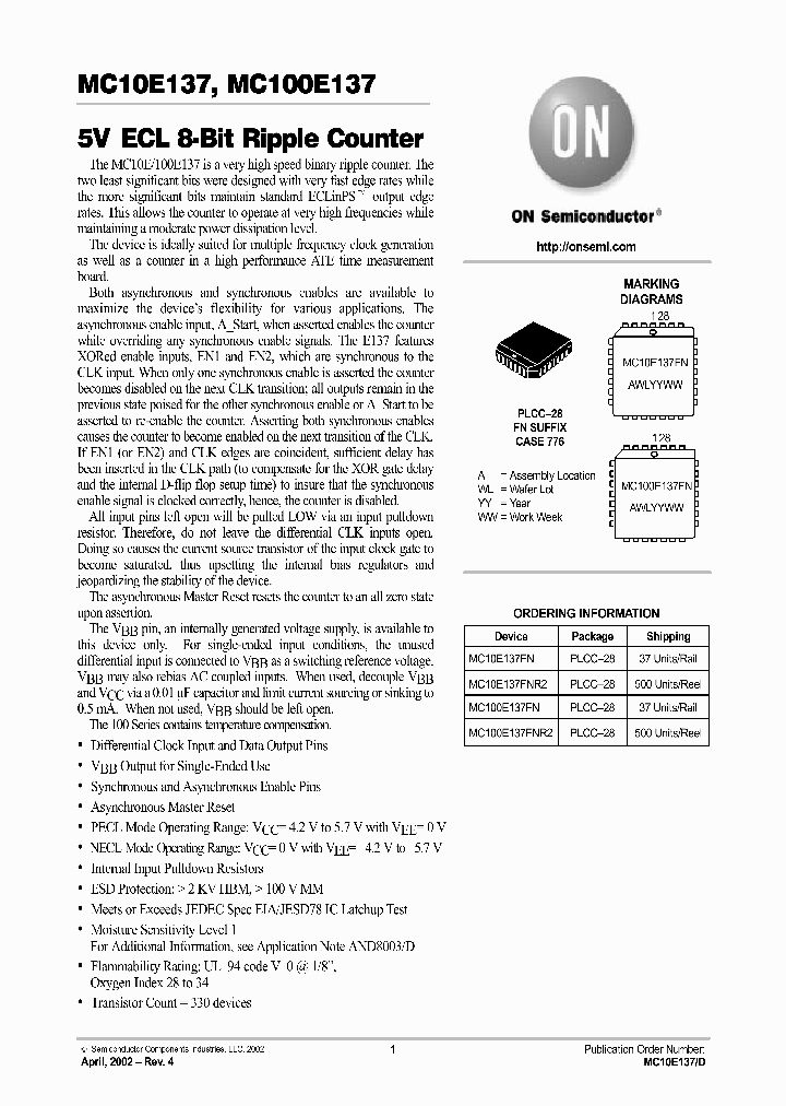 MC10E137-D_5893183.PDF Datasheet
