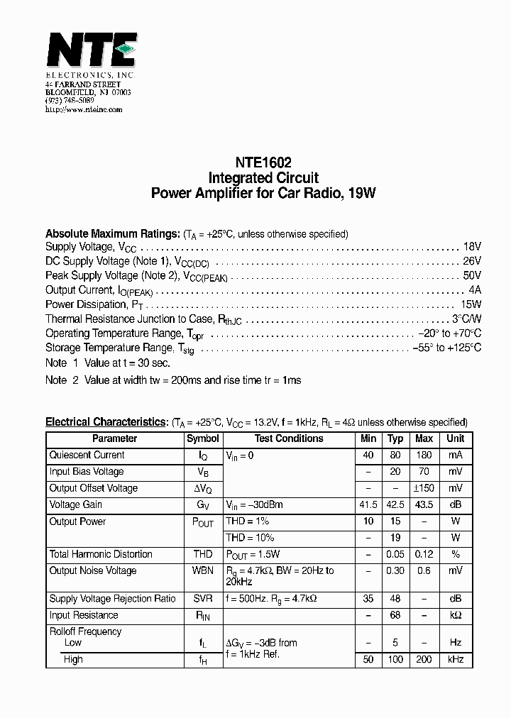 NTE1602_5912806.PDF Datasheet