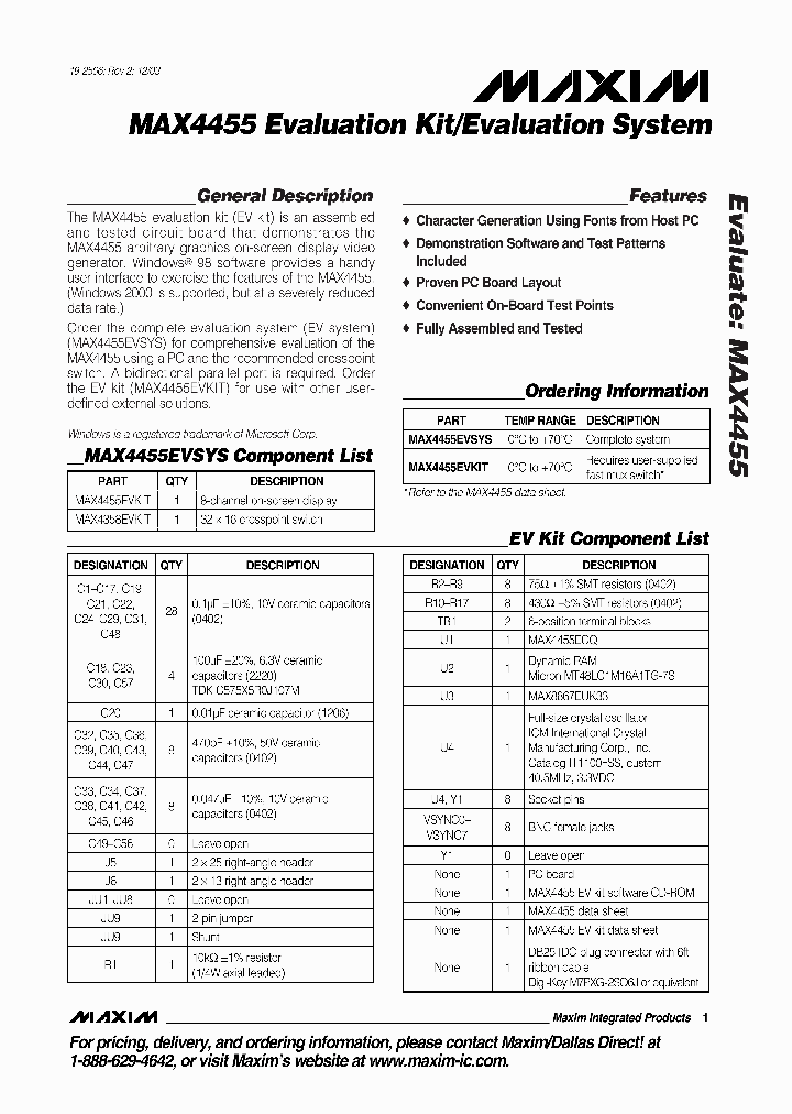 MAX4455EVKIT_5921633.PDF Datasheet