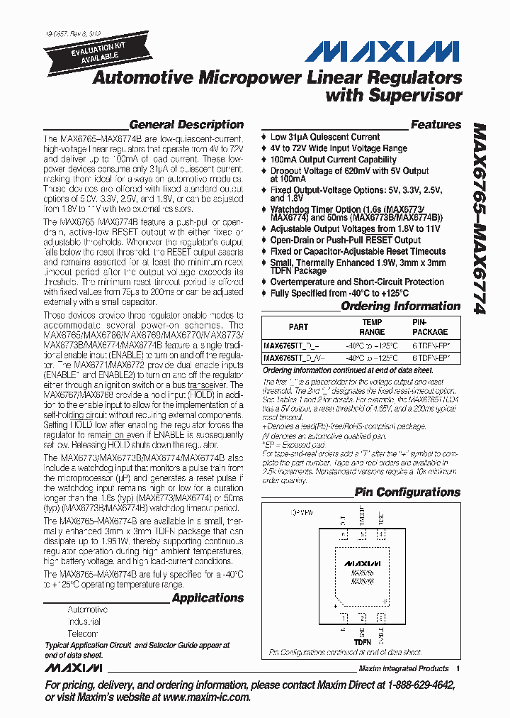 MAX6765TTDV_5942391.PDF Datasheet