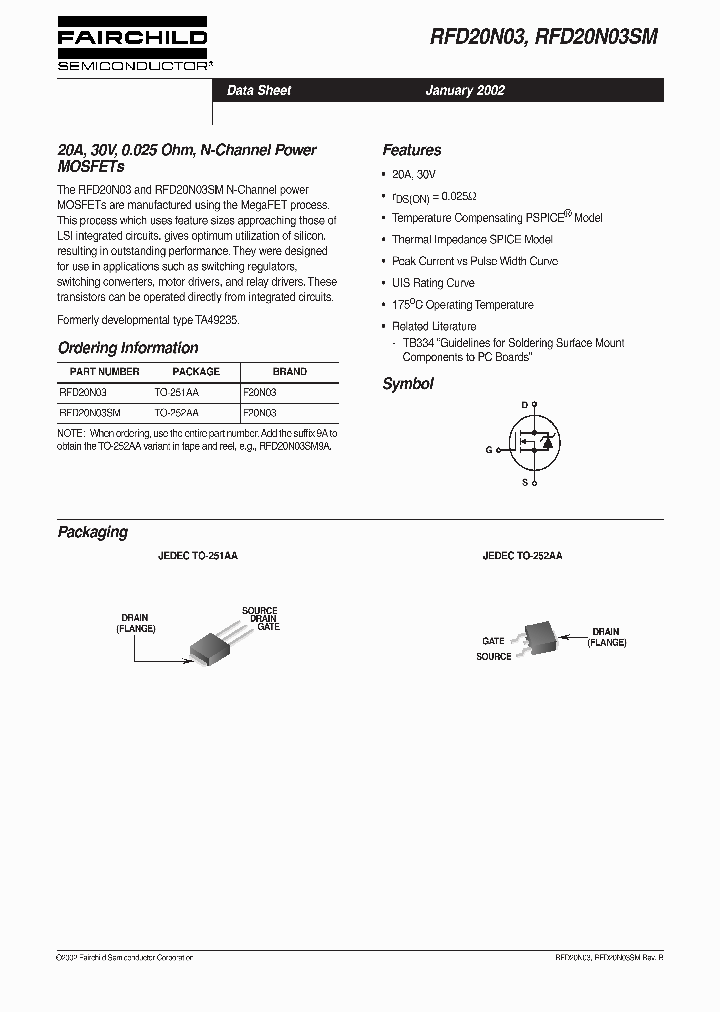 RFD20N03SM_5963544.PDF Datasheet