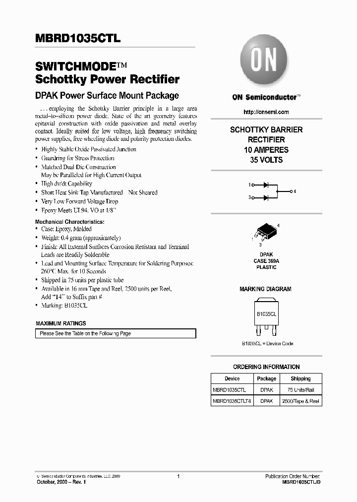 MBRD1035CTL-D_5966046.PDF Datasheet