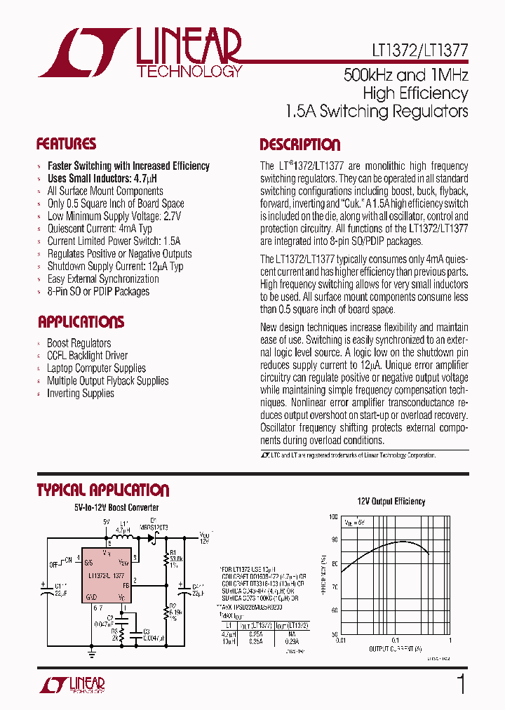 LT1372CS8PBF_5969900.PDF Datasheet