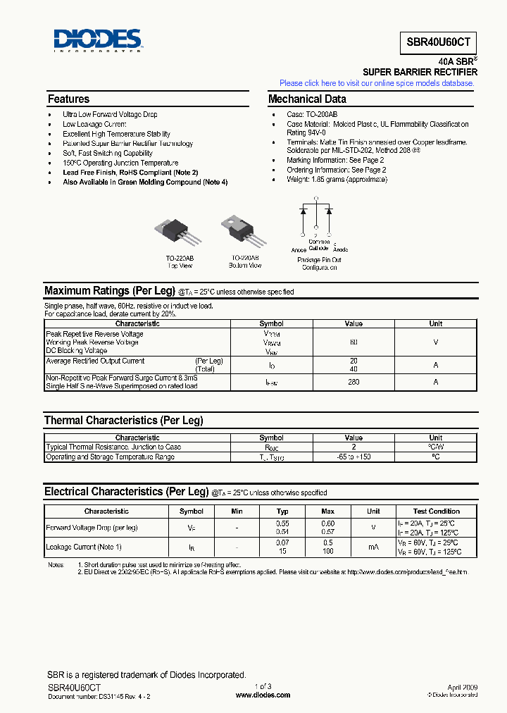 SBR40U60CT_5983296.PDF Datasheet
