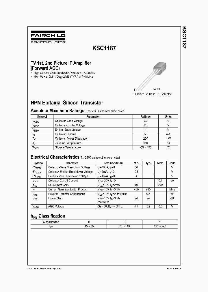 KSC1187YTA_5986152.PDF Datasheet
