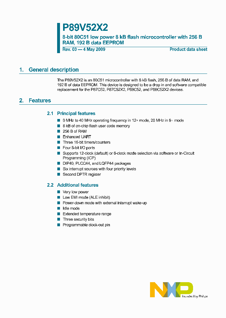 P89V52X2FBD157_5986946.PDF Datasheet