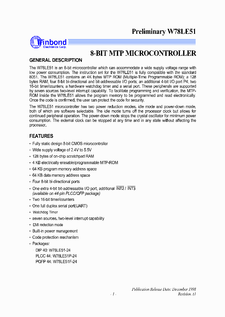 W78LE51-24_6013180.PDF Datasheet
