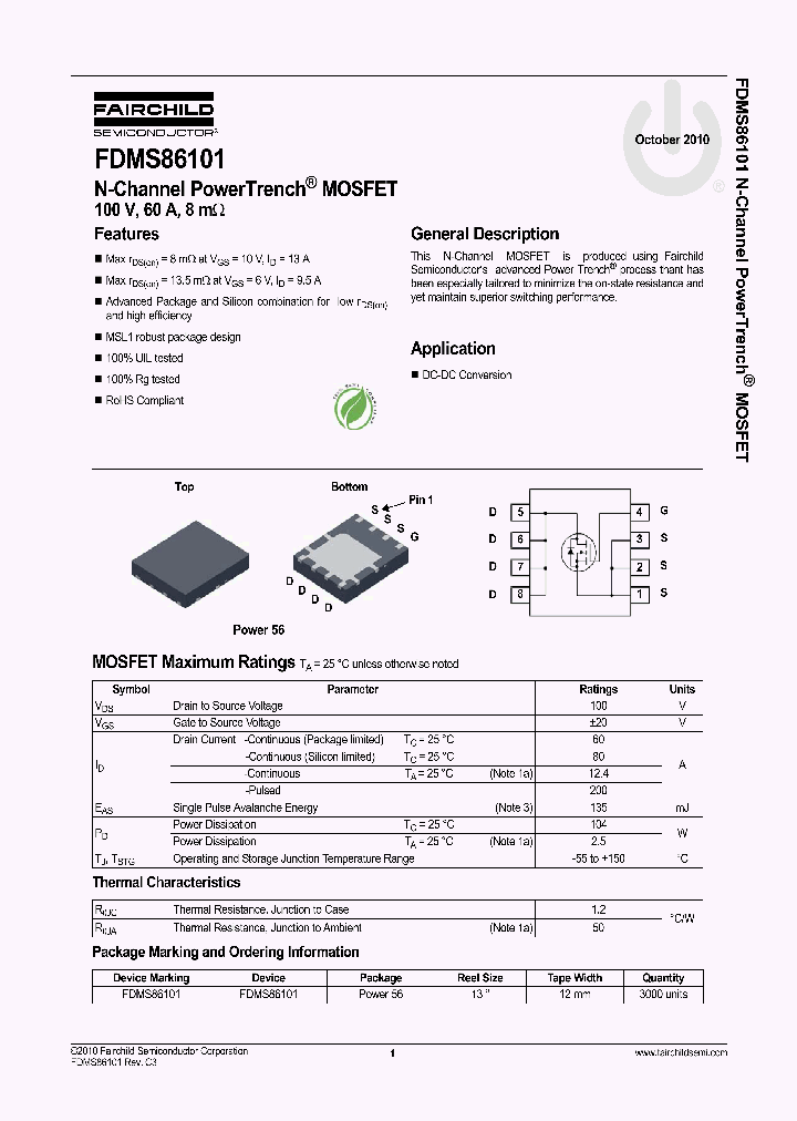 FDMS86101_6017708.PDF Datasheet